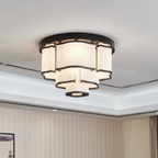 Modern Flush Mounted 3/4/5-Tier Round Acrylic Chandelier in Black Finish by Bling Lighting Studio