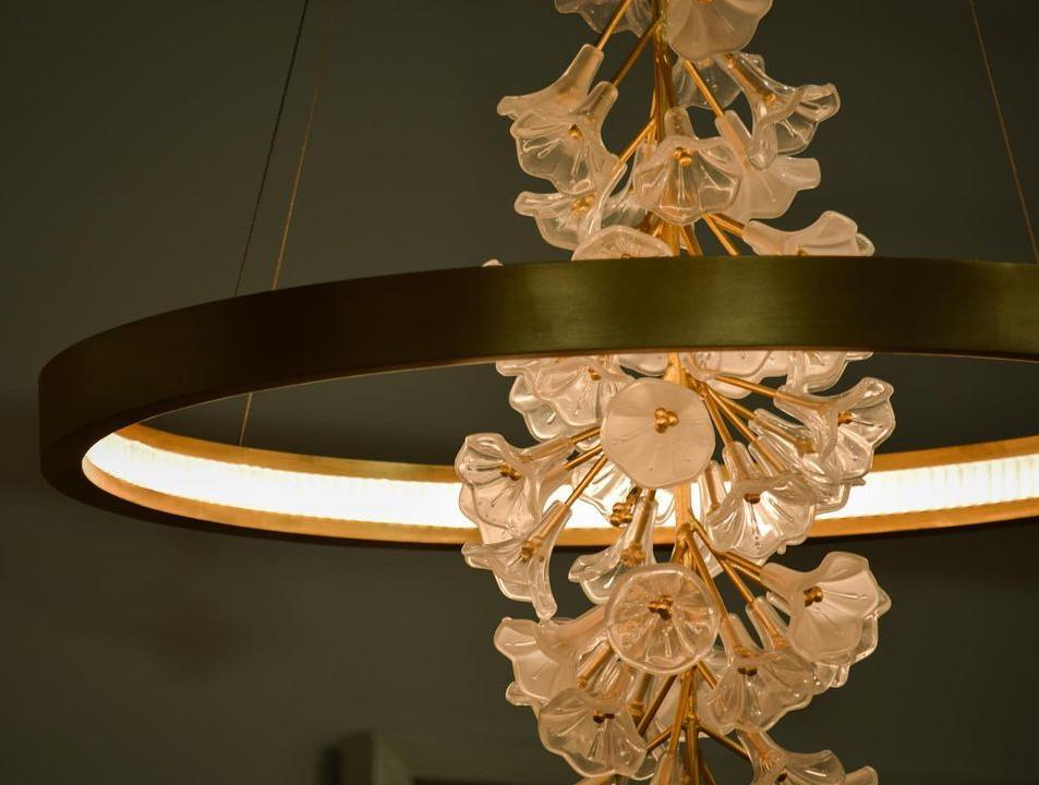 Modern Art Design Vertical Flower Chandelier for Low-ceiling by Bling Lighting Studio