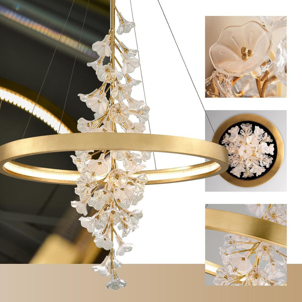 Modern Art Design Vertical Flower Chandelier for Low-ceiling by Bling Lighting Studio