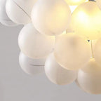 Indoor White Glass Bubble Pendant Ceiling Fixture for high ceiling staircase and foyer lighting