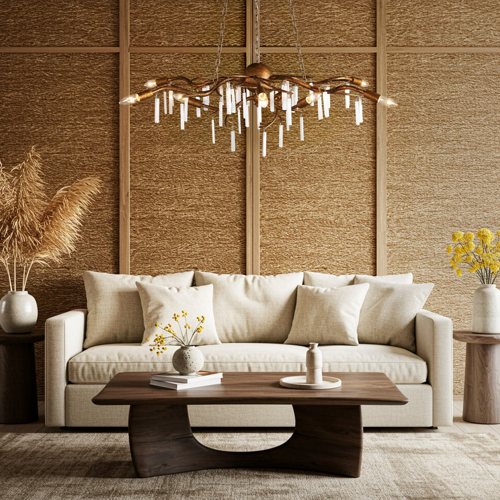 Jada Selenite Branch Chandelier 9 Light by Bling Lighting Studio