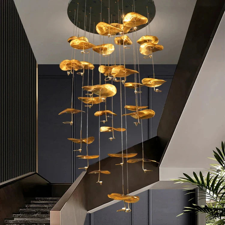 Jenissa Vintage Staircase Chandelier for high ceiling staircase and foyer lighting