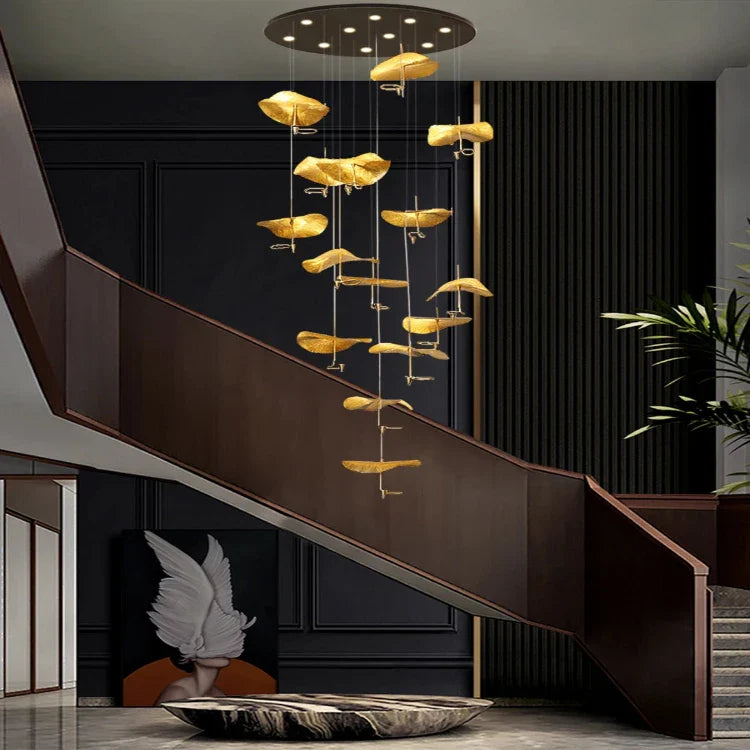 Jenissa Vintage Staircase Chandelier for high ceiling staircase and foyer lighting