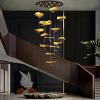 Jenissa Vintage Staircase Chandelier for high ceiling staircase and foyer lighting