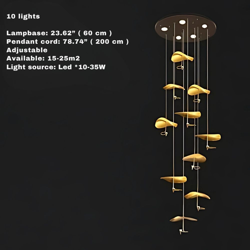 Jenissa Vintage Staircase Chandelier for high ceiling staircase and foyer lighting