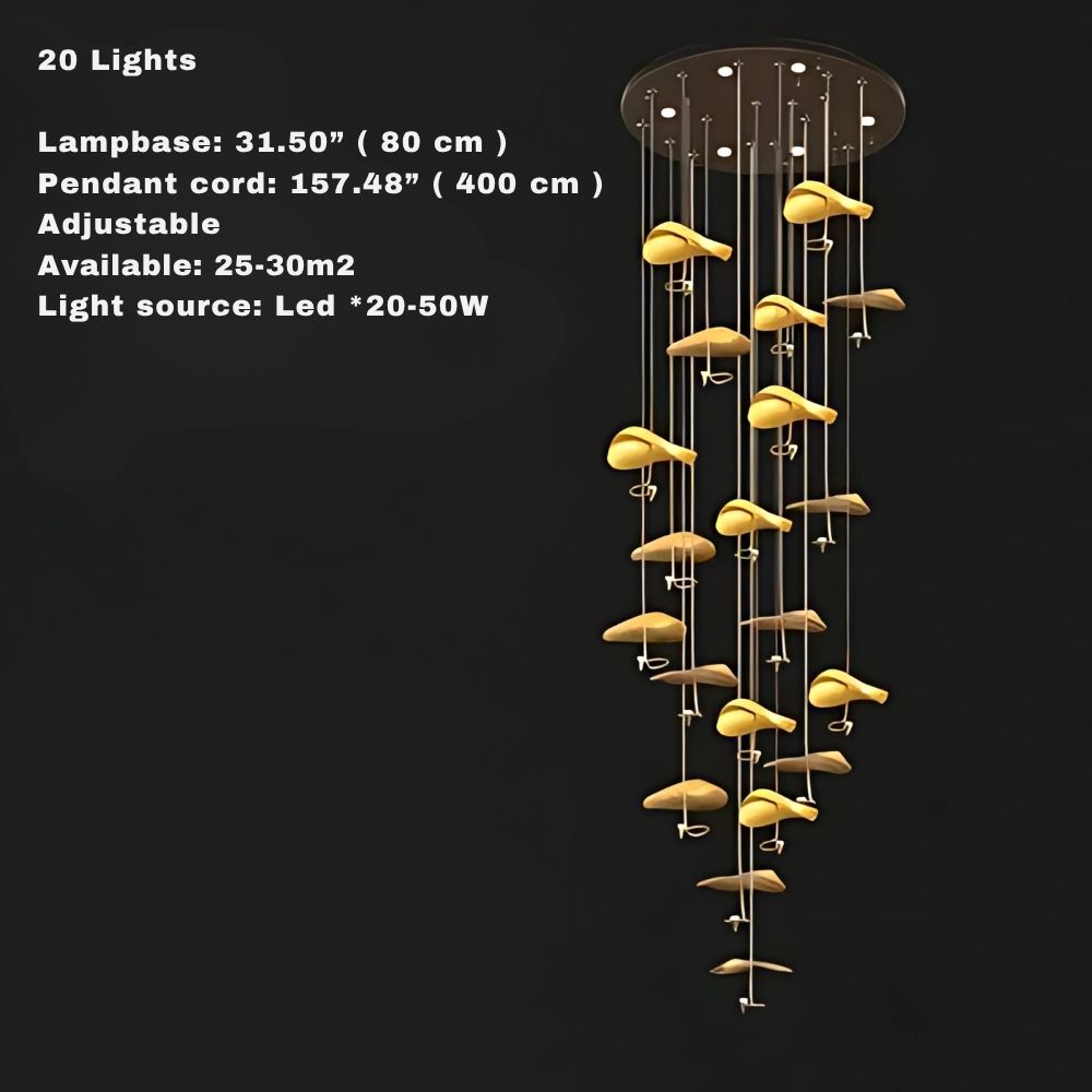 Jenissa Vintage Staircase Chandelier for high ceiling staircase and foyer lighting