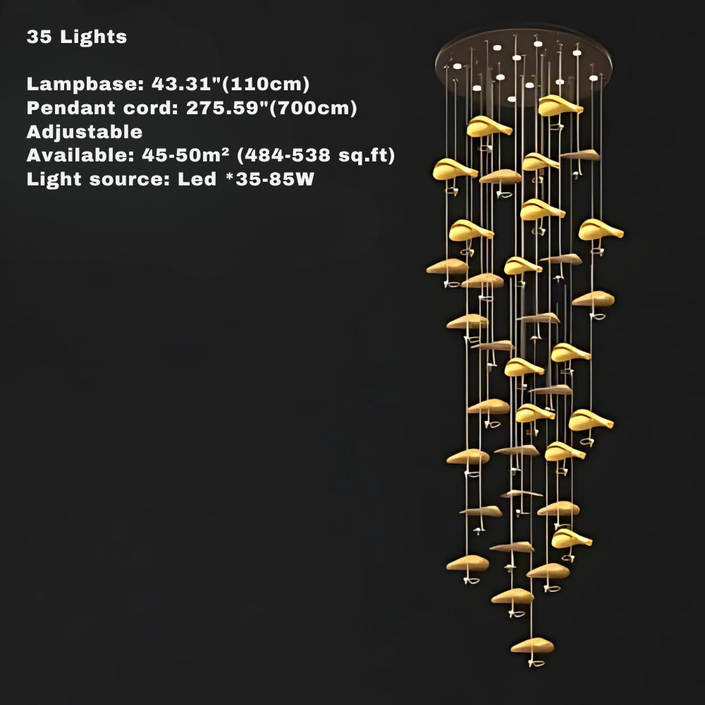 Jenissa Vintage Staircase Chandelier for high ceiling staircase and foyer lighting