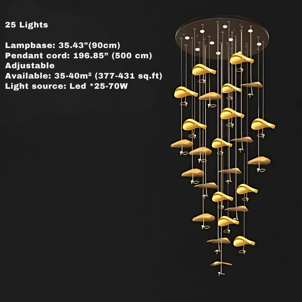 Jenissa Vintage Staircase Chandelier for high ceiling staircase and foyer lighting