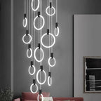 Jenne Modern Stairway Chandelier - Ceiling Light for high ceiling staircase and foyer lighting