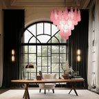 Jia Vintage Glass Water Drop Staircase Chandelier for high ceiling staircase and foyer lighting