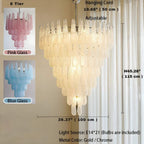 Jia Vintage Glass Water Drop Staircase Chandelier for high ceiling staircase and foyer lighting