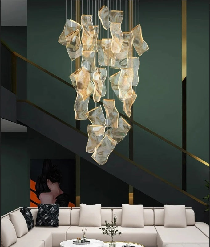 Jonas Postmodern Style Staircase Pendant Chandelier Light for high ceiling staircase and foyer lighting