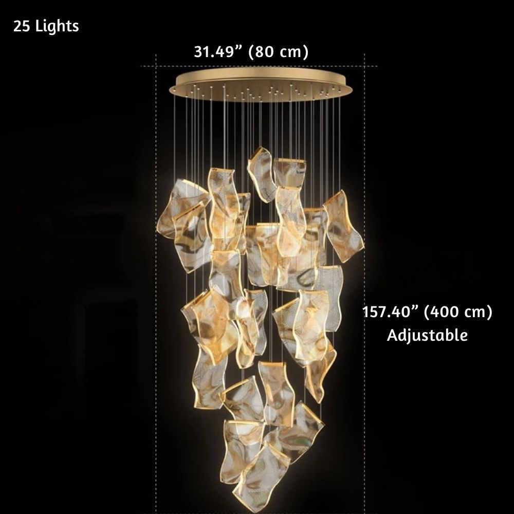 Jonas Postmodern Style Staircase Pendant Chandelier Light for high ceiling staircase and foyer lighting
