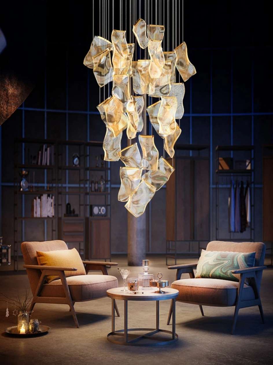 Jonas Postmodern Style Staircase Pendant Chandelier Light for high ceiling staircase and foyer lighting