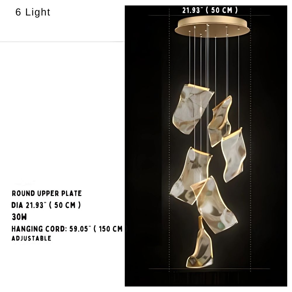 Jonas Postmodern Style Staircase Pendant Chandelier Light for high ceiling staircase and foyer lighting