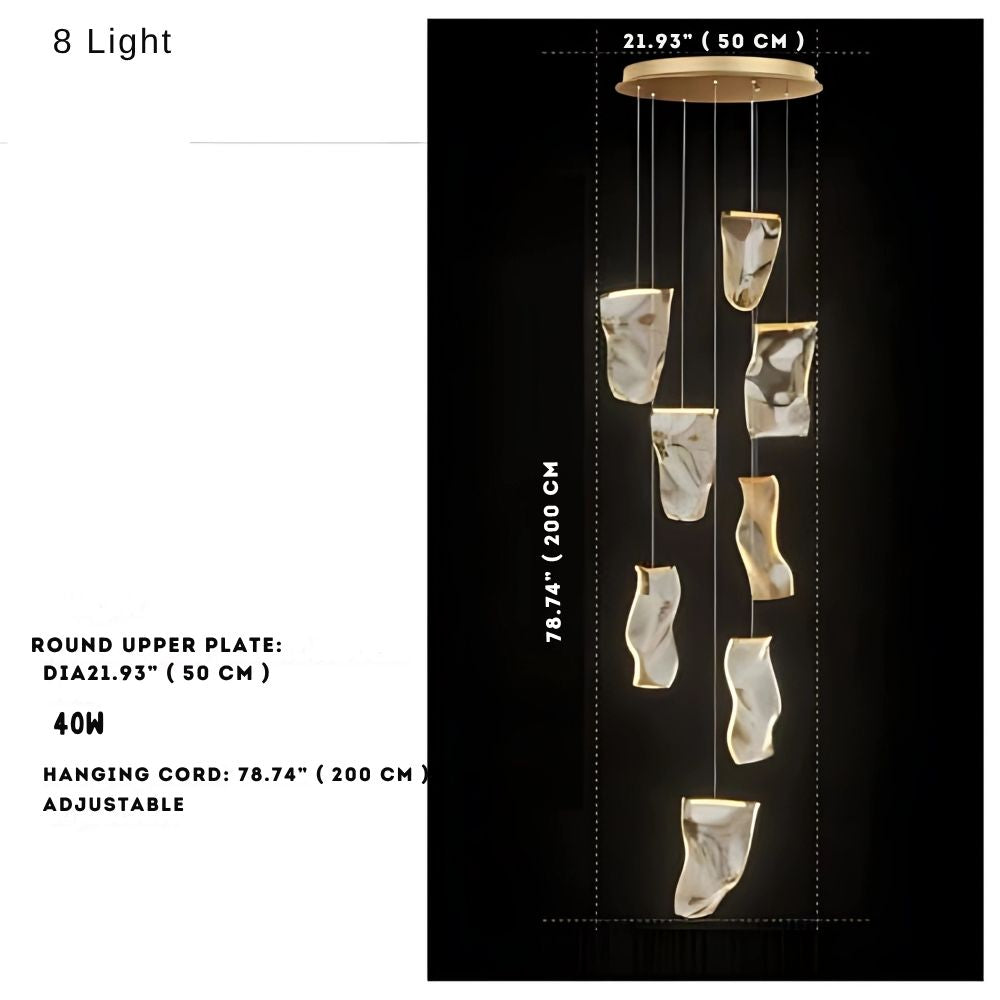 Jonas Postmodern Style Staircase Pendant Chandelier Light for high ceiling staircase and foyer lighting