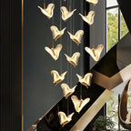 Juli Art Deco Stairwell Led Chandelier for high ceiling staircase and foyer lighting