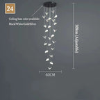Juli Art Deco Stairwell Led Chandelier for high ceiling staircase and foyer lighting