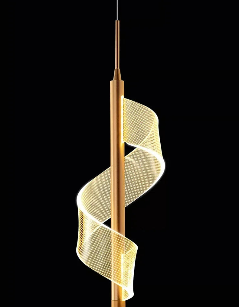 Kael Cascading Spiral Foyer Chandelier for high ceiling staircase and foyer lighting