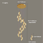 Kael Cascading Spiral Foyer Chandelier for high ceiling staircase and foyer lighting