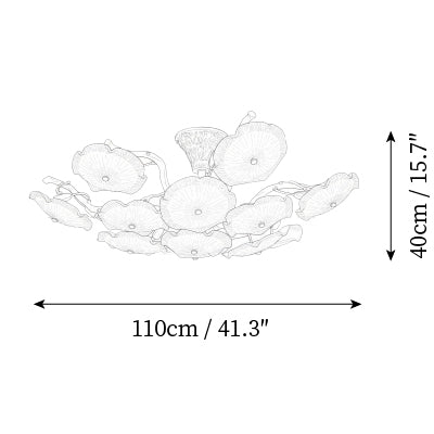 Kamal Branch Brass Crystal Flushmount