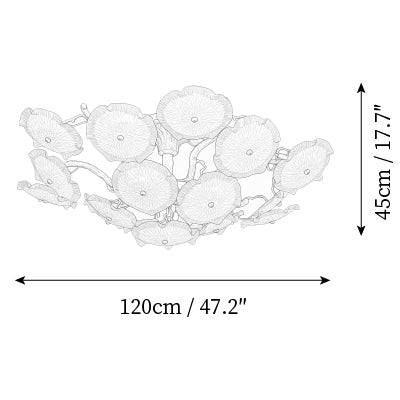 Kamal Branch Brass Crystal Flushmount