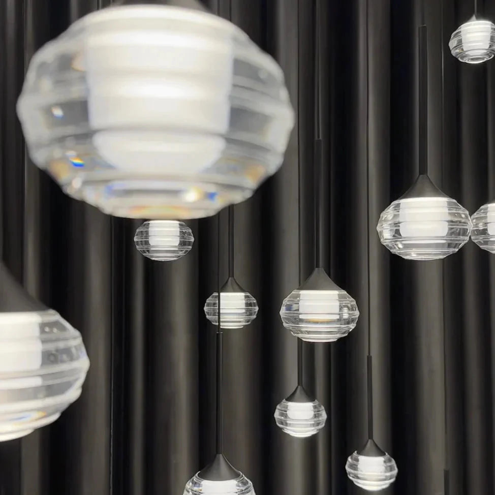 Kely Drop Stairwell Pendant Light for high ceiling staircase and foyer lighting