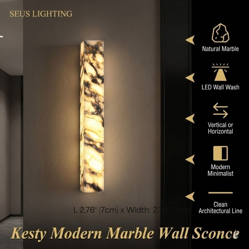 Kesty Modern Marble Wall Sconce - Bling Lighting Studio