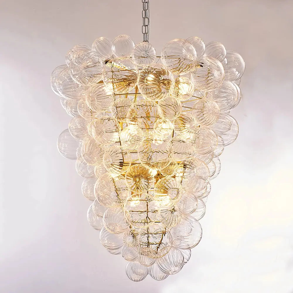 Talia Style Bubble Chandelier Small/Medium/Large for high ceiling staircase and foyer lighting