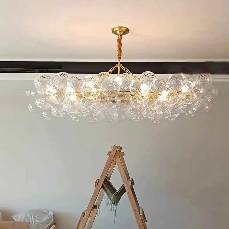 Talia Style Bubble Chandelier Small/Medium/Large for high ceiling staircase and foyer lighting