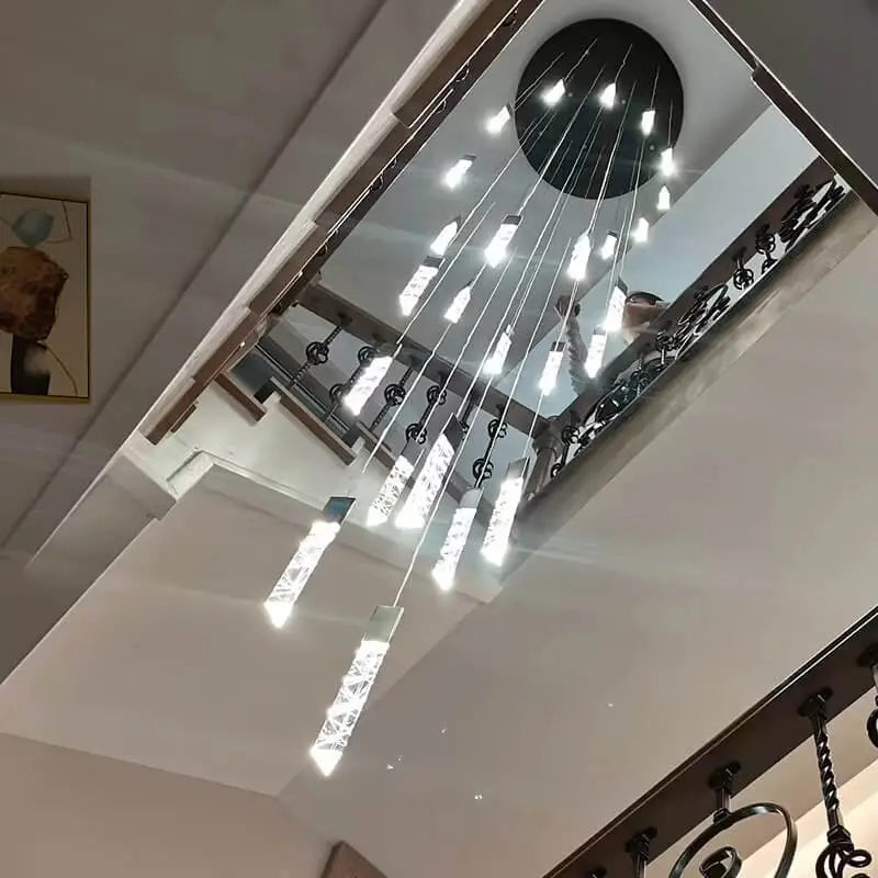 Large Crystal Chandelier for High Ceiling - Bling Lighting Studio