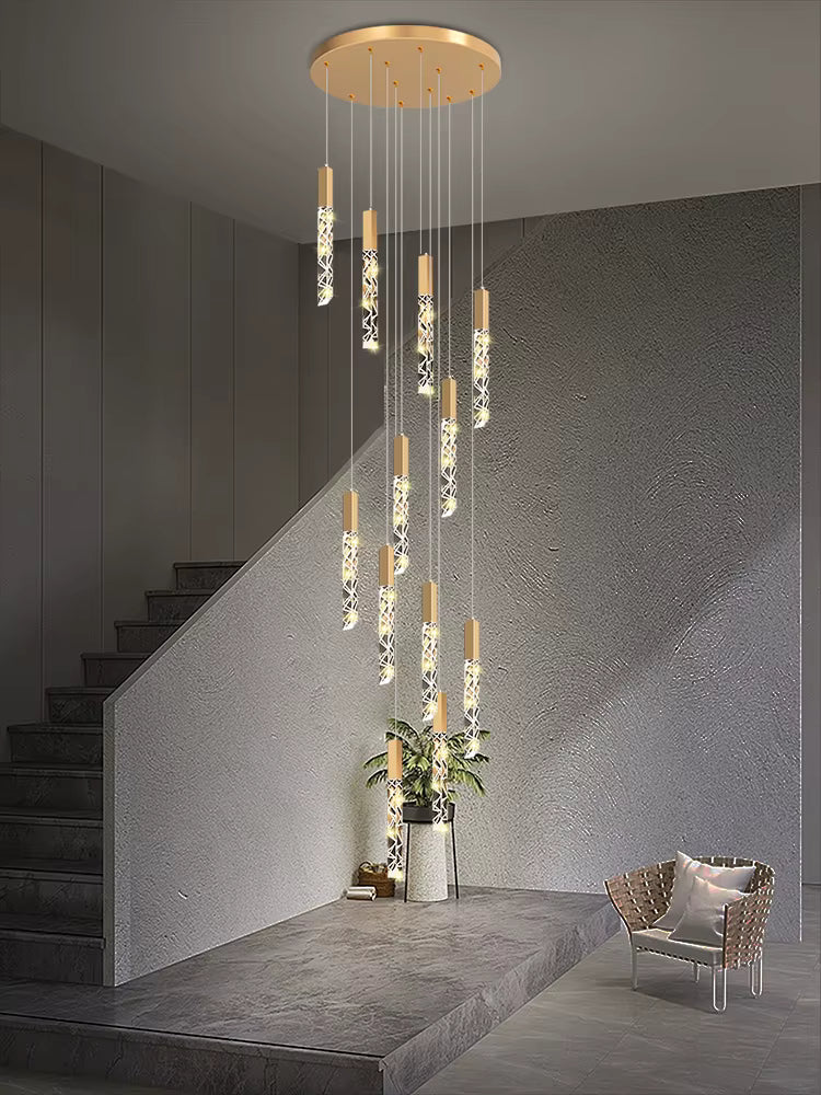 Large Crystal Chandelier for High Ceiling - Bling Lighting Studio