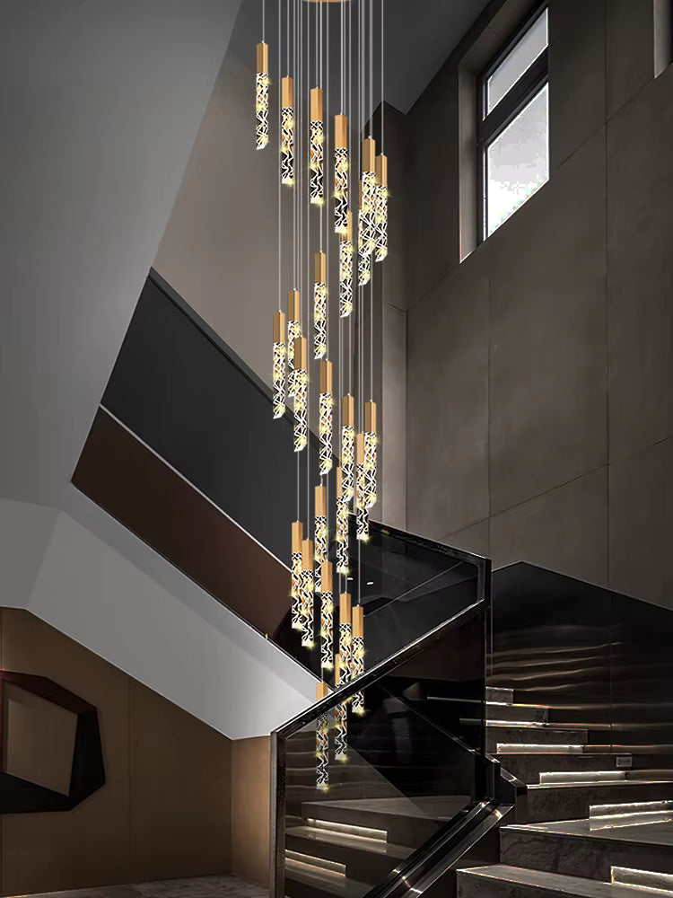 Large Crystal Chandelier for High Ceiling - Bling Lighting Studio