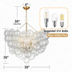 Talia Style Bubble Chandelier Small/Medium/Large for high ceiling staircase and foyer lighting