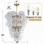 Talia Style Bubble Chandelier Small/Medium/Large for high ceiling staircase and foyer lighting