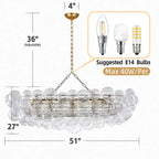 Talia Style Bubble Chandelier Small/Medium/Large for high ceiling staircase and foyer lighting