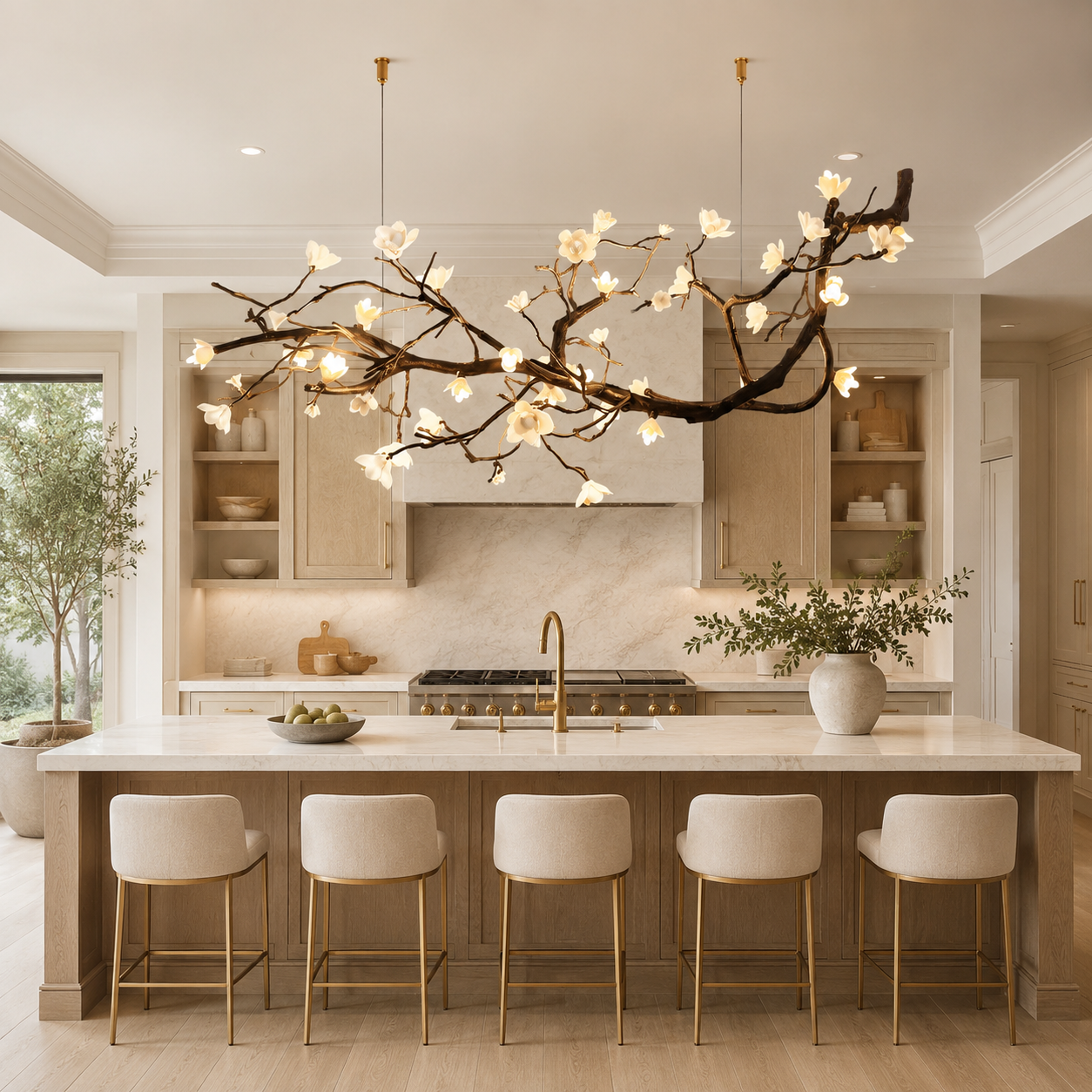 Wanos Ceramic Flower Branch Chandelier