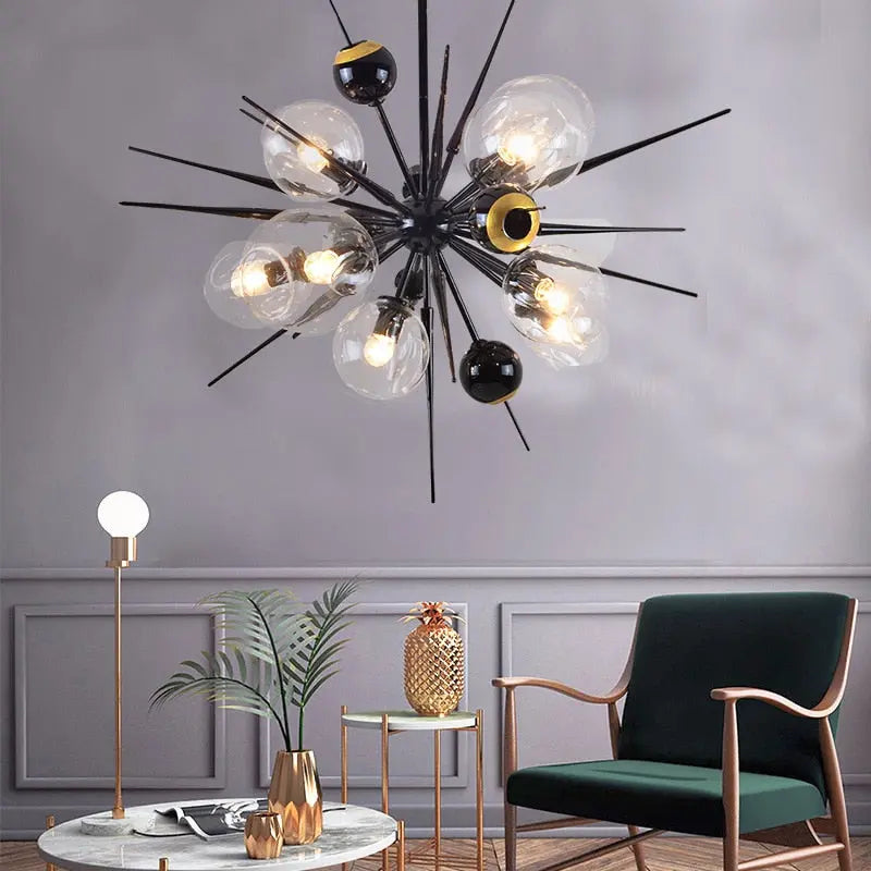 Laura Black Bubble Sputnik Chandelier - Bling Lighting Studio