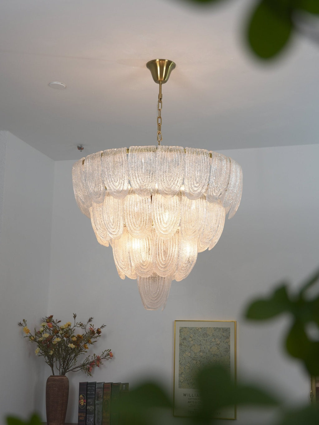 Layered Murano Glass Petal Chandelier by Bling Lighting Studio