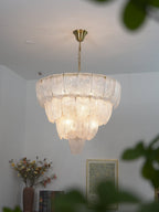 Layered Murano Glass Petal Chandelier by Bling Lighting Studio