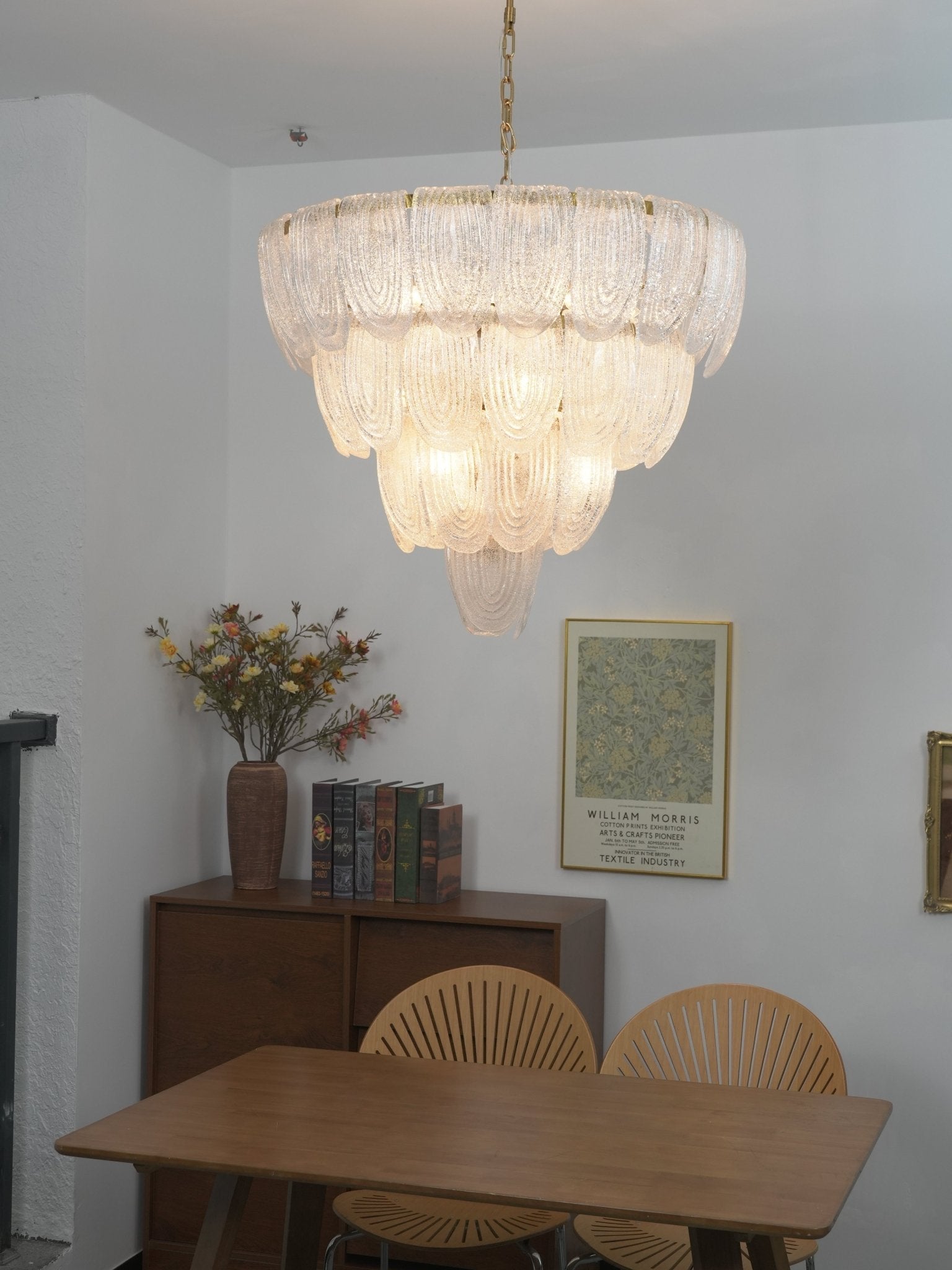Layered Murano Glass Petal Chandelier by Bling Lighting Studio