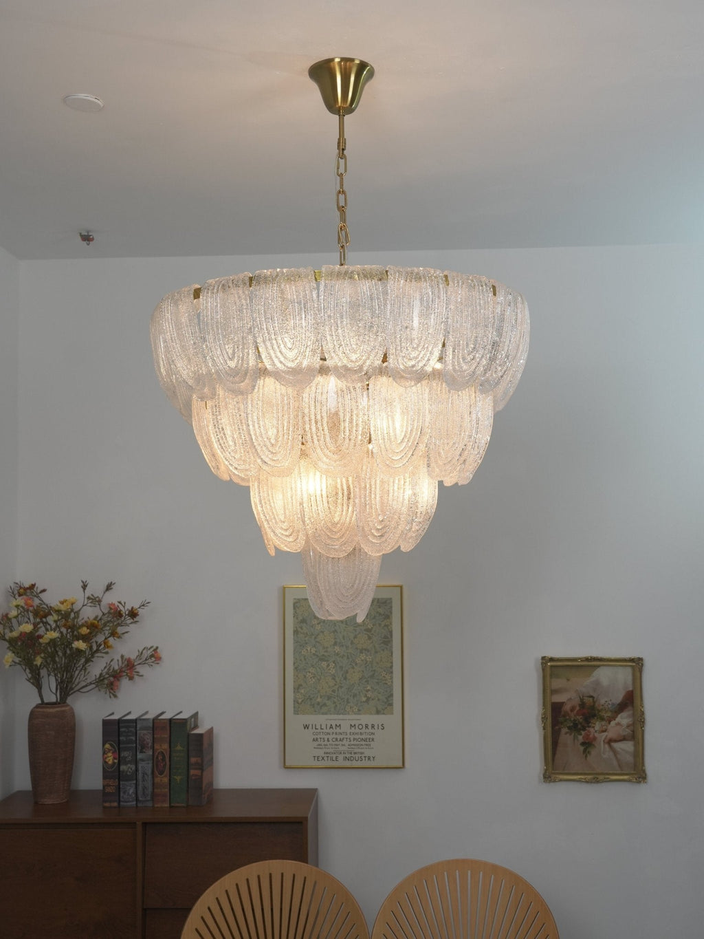 Layered Murano Glass Petal Chandelier by Bling Lighting Studio