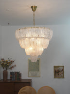 Layered Murano Glass Petal Chandelier by Bling Lighting Studio