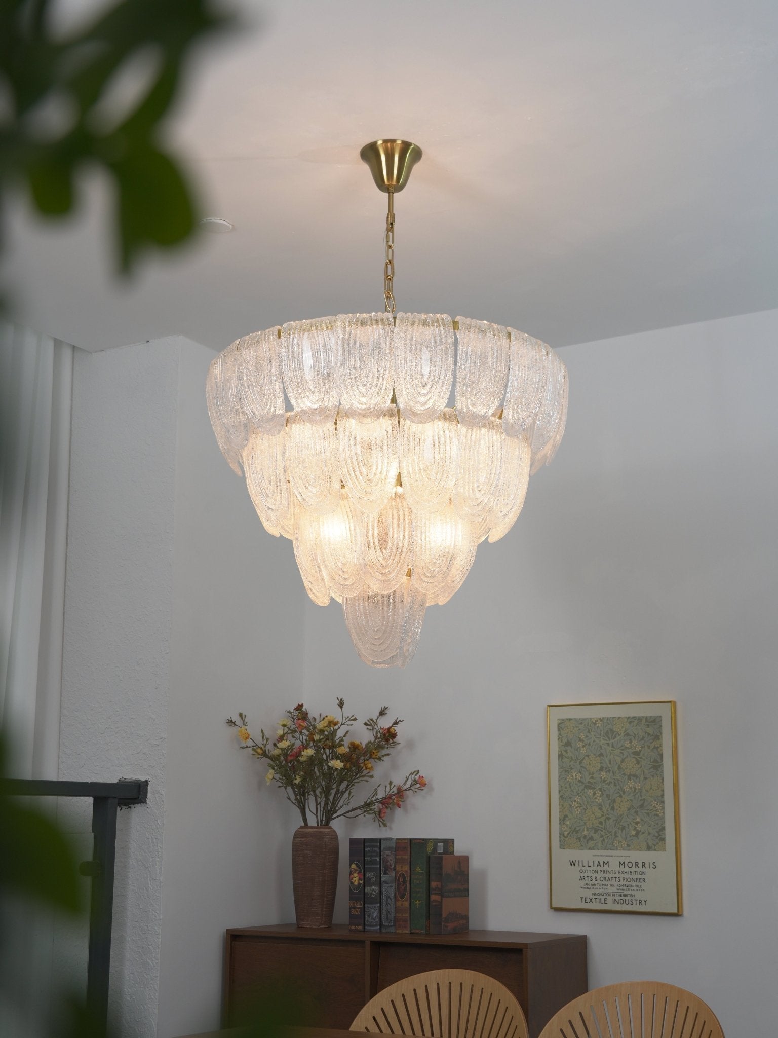 Layered Murano Glass Petal Chandelier by Bling Lighting Studio