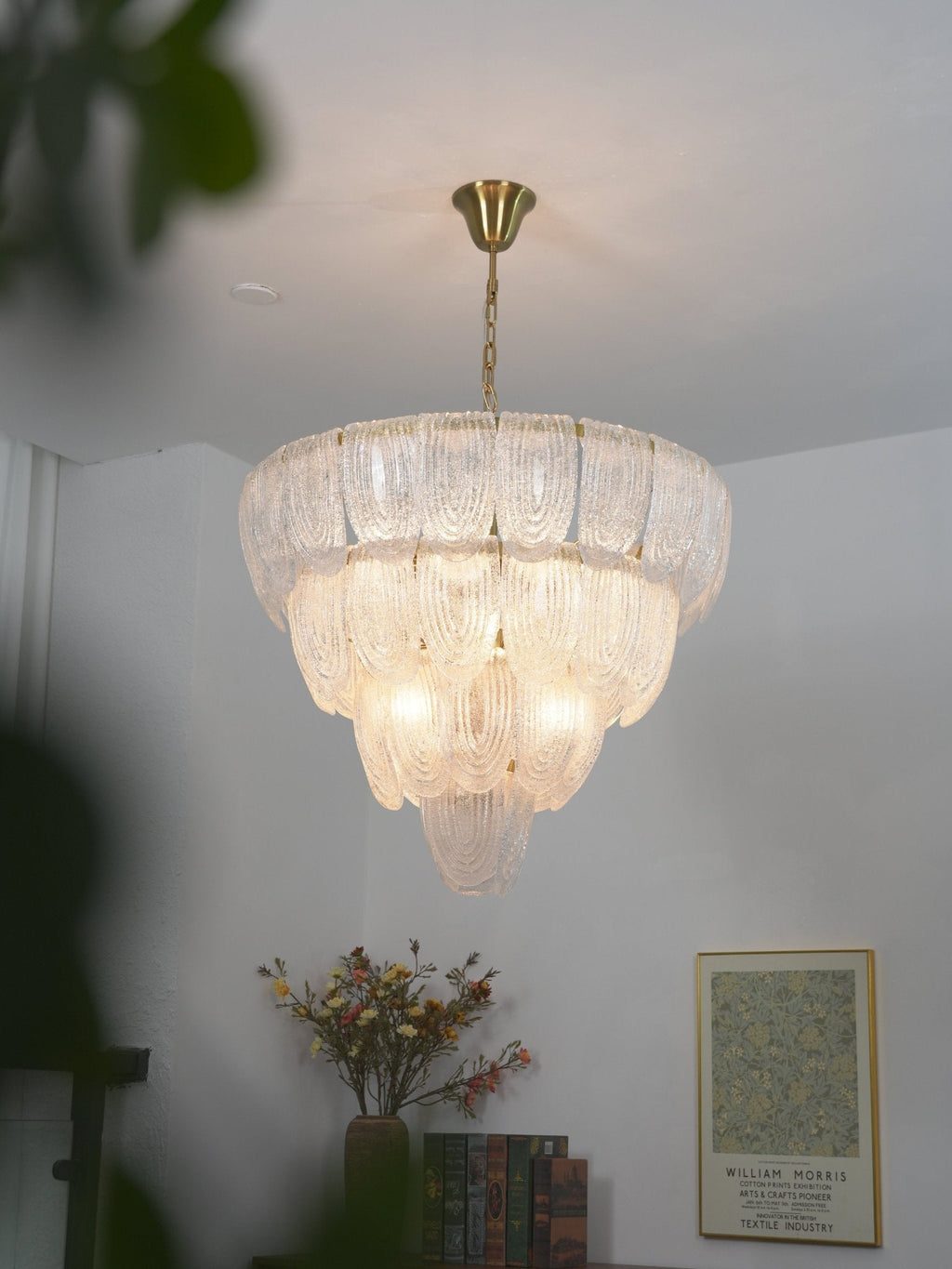 Layered Murano Glass Petal Chandelier by Bling Lighting Studio