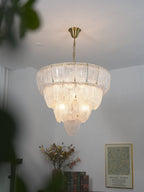 Layered Murano Glass Petal Chandelier by Bling Lighting Studio