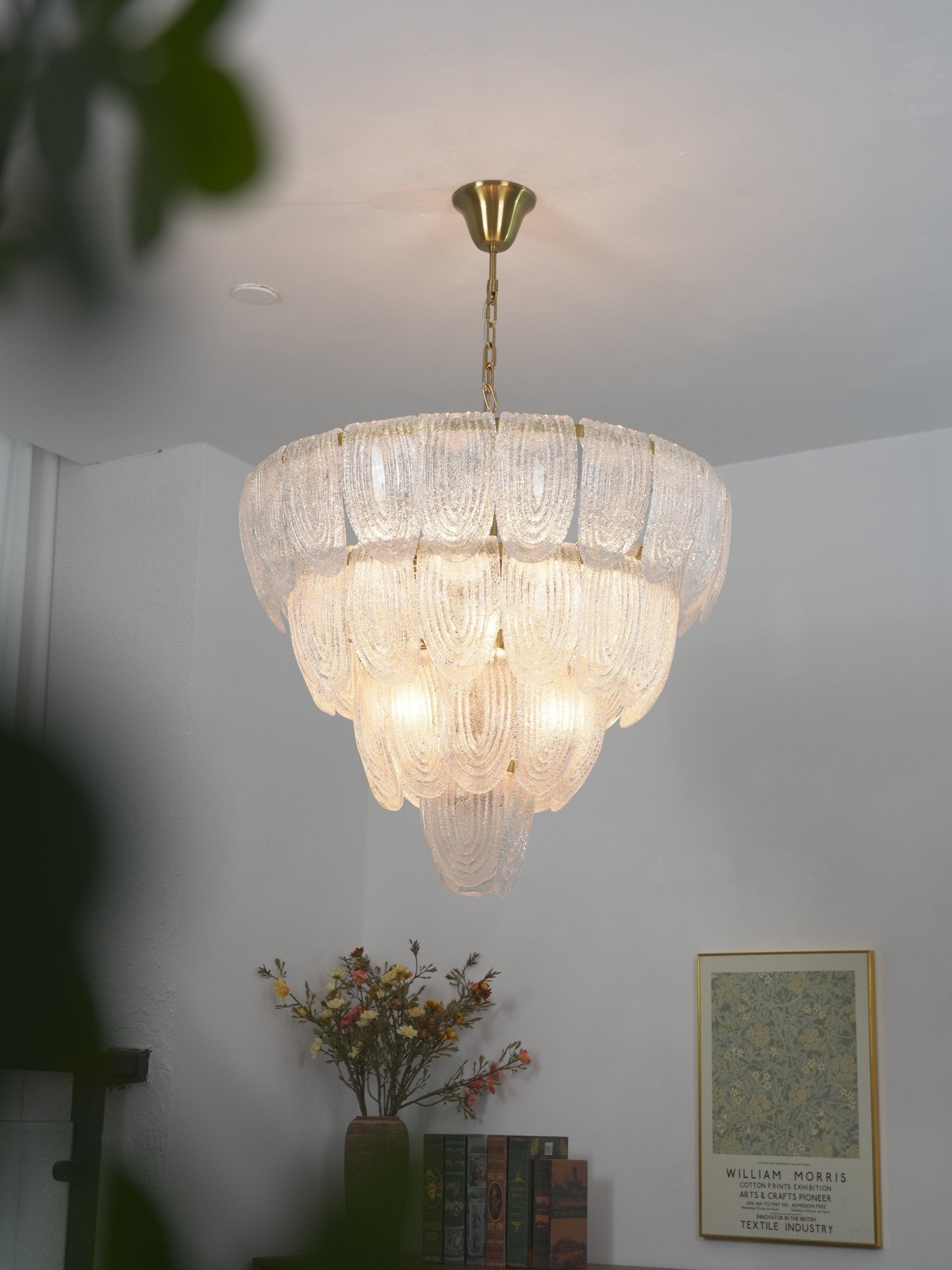 Layered Murano Glass Petal Chandelier by Bling Lighting Studio