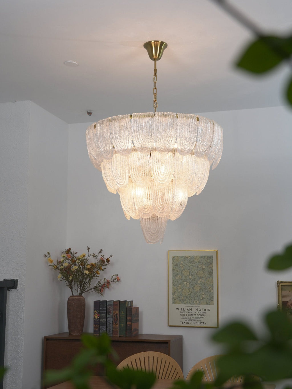 Layered Murano Glass Petal Chandelier by Bling Lighting Studio