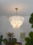 Layered Murano Glass Petal Chandelier by Bling Lighting Studio