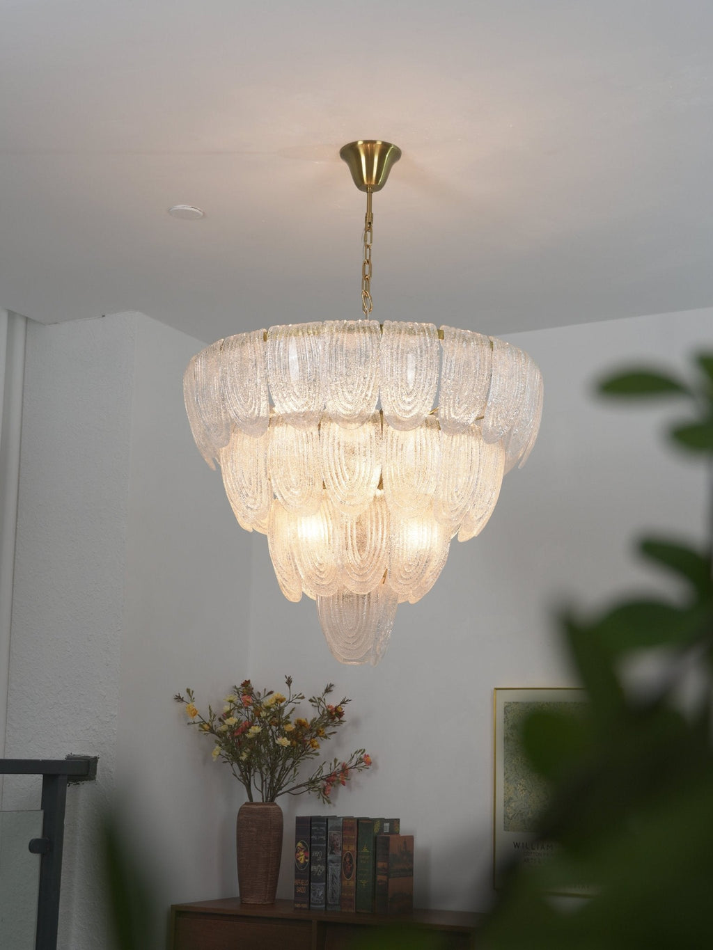 Layered Murano Glass Petal Chandelier by Bling Lighting Studio